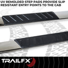 TrailFX Step Nerf Bar For Toyota Tacoma - With Step Pads, 4 Inch Trapezoidal Straight, With Plastic (A4023S)