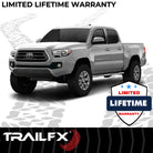 TrailFX Step Nerf Bar For Toyota Tacoma - With Step Pads, 4 Inch Trapezoidal Straight, With Plastic (A4023S)
