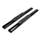 TrailFX Step Nerf Bar For Dodge, Ram Trucks - With Step Pads 5 Inch Oval Straight Powder Coated Black (A7054B)