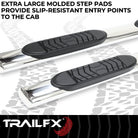 TrailFX Step Nerf Bar For Dodge, Ram Trucks - With Step Pads 5 Inch Oval Straight Polished Stainless (A7056S)