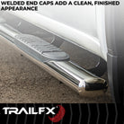 TrailFX Step Nerf Bar For Dodge, Ram Trucks - With Step Pads 5 Inch Oval Straight Polished Stainless (A7057S)
