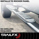 TrailFX Step Nerf Bar For Chevrolet, GMC Trucks - With Step Pads 5 Inch Oval Bent Powder Coated Black Steel (A7063B)