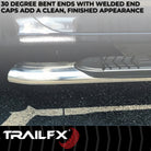 TrailFX Step Nerf Bar For Chevrolet, GMC Trucks - With Step Pads 5 Inch Oval Bent Polished Stainless Steel (A7063S)