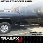 TrailFX Step Nerf Bar For Chevrolet, GMC Trucks - With Step Pads 5 Inch Oval Bent Polished Stainless Steel (A7063S)