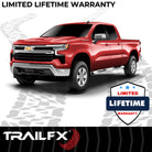 TrailFX Step Nerf Bar For Chevrolet, GMC Trucks - With Step Pads 5 Inch Oval Bent Polished Stainless Steel (A7064S)