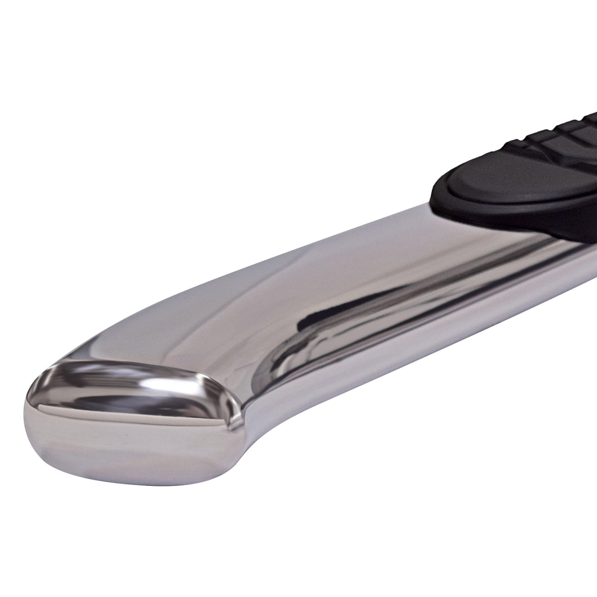 TrailFX Step Nerf Bar For Ford Trucks - With Step Pads 5 Inch Oval Bent Polished Stainless Steel (A7072S)