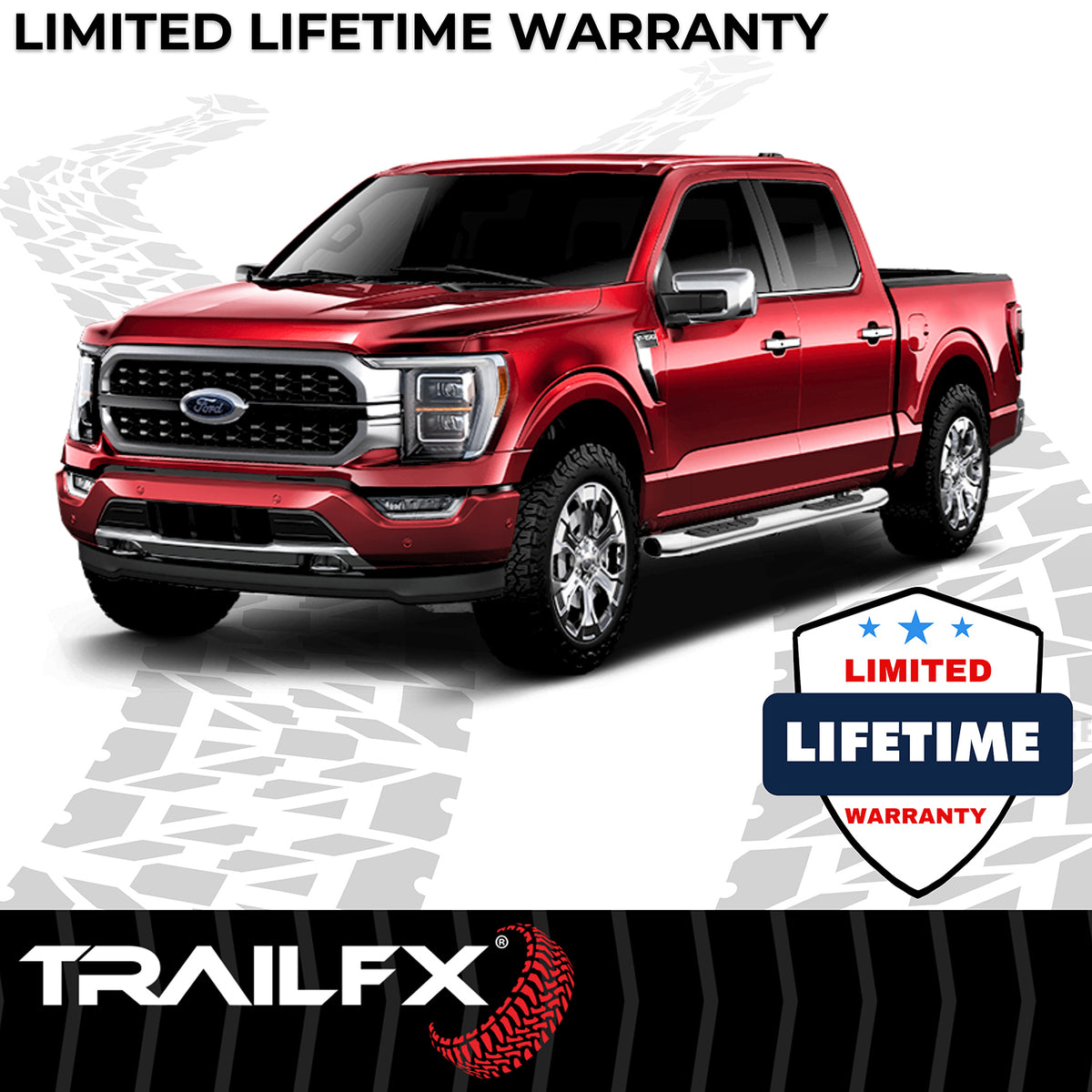 TrailFX Step Nerf Bar For Toyota Tundra - With Step Pads 5 Inch Oval Bent Polished Stainless Steel (A7078S)