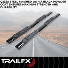 TrailFX Step Nerf Bar For Ram 1500 - With Step Pads 5 Inch Oval Straight Powder Coated Black (A7082B)