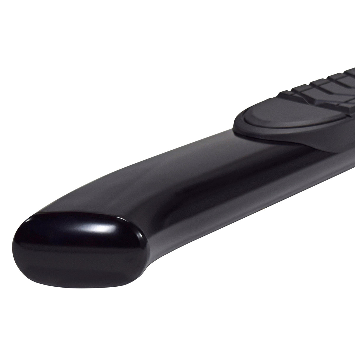 TrailFX Step Nerf Bar For Ford Trucks - With Step Pads 5 Inch Oval Bent Powder Coated Black Steel (A7072B)