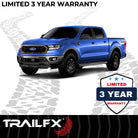 TrailFX Step Nerf Bar For Ford Ranger - With Step Pads, 5 Inch Oval Bent, With Welded End Caps (A7091B)
