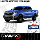 TrailFX Step Nerf Bar For Ford Ranger - With Step Pads, 5 Inch Oval Bent, With Welded End Caps (A7091S)