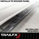 TrailFX Step Nerf Bar For Ford Ranger - With Step Pads, 5 Inch Oval Straight, With Welded End Caps (A7093B)