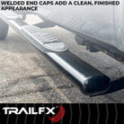 TrailFX Step Nerf Bar For Toyota Tundra - With Step Pads, With Bed Step, 5 Inch Oval Straight (A7100T)