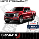 TrailFX Step Nerf Bar For Ford Trucks - With Step Pads 6 Inch Oval Straight Powder Coated Black (A8211B)