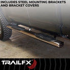 TrailFX Step Nerf Bar For Chevrolet, GMC Trucks - With Step Pads 6 Inch Oval Straight Polished Stainless (A8220S)