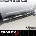 TrailFX Step Nerf Bar For Ram 1500 - With Step Pads 6 Inch Oval Straight Polished Stainless (A8249S)