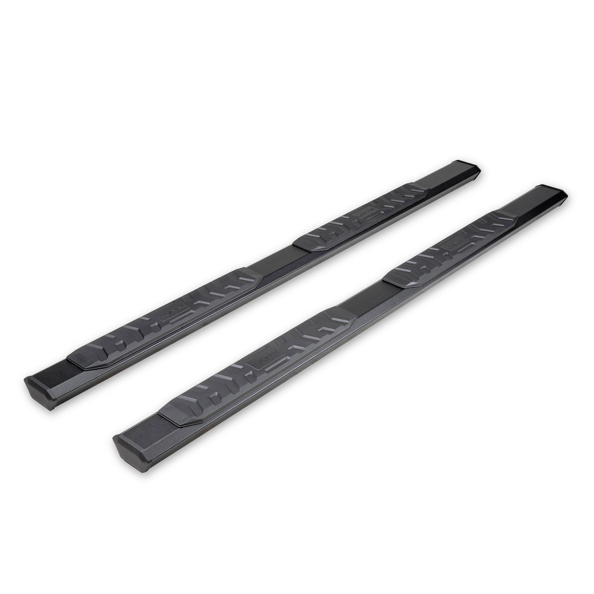 TrailFX Step Nerf Bar For Chevrolet Colorado, GMC Canyon - With Step Pads, 4 1/2 Inch Hexagonal Straight, With Plastic (AL4001B)