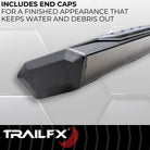 TrailFX Step Nerf Bar For Chevrolet Colorado, GMC Canyon - With Step Pads, 4 1/2 Inch Hexagonal Straight, With Plastic (AL4001B)