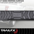 TrailFX Step Nerf Bar For Chevrolet Colorado, GMC Canyon - With Step Pads, 4 1/2 Inch Hexagonal Straight, With Plastic (AL4001B)