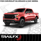 TrailFX Step Nerf Bar For Chevrolet, GMC Trucks - With Step Pads, 4 1/2 Inch Hexagonal Straight, With Plastic (AL4003B)