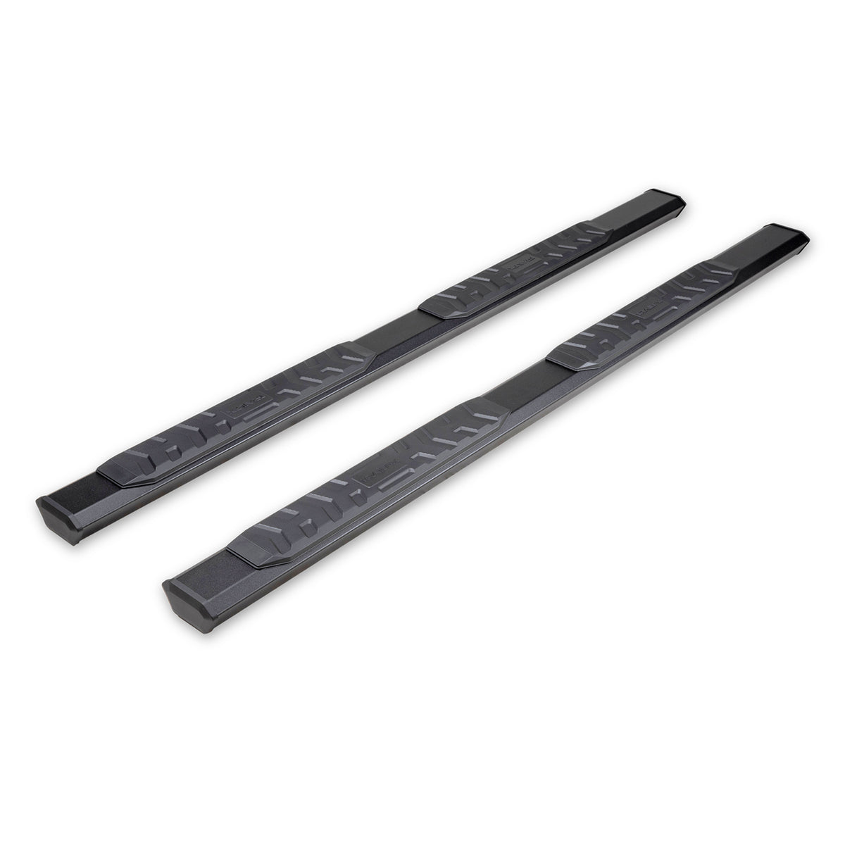 TrailFX Step Nerf Bar For Chevrolet, GMC Trucks - With Step Pads, 4 1/2 Inch Hexagonal Straight, With Plastic (AL4005B)