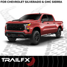 TrailFX Step Nerf Bar For Chevrolet, GMC Trucks - With Step Pads, 4 1/2 Inch Hexagonal Straight, With Plastic (AL4005B)