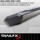 TrailFX Step Nerf Bar For Chevrolet, GMC Trucks - With Step Pads, 4 1/2 Inch Hexagonal Straight, With Plastic (AL4005B)