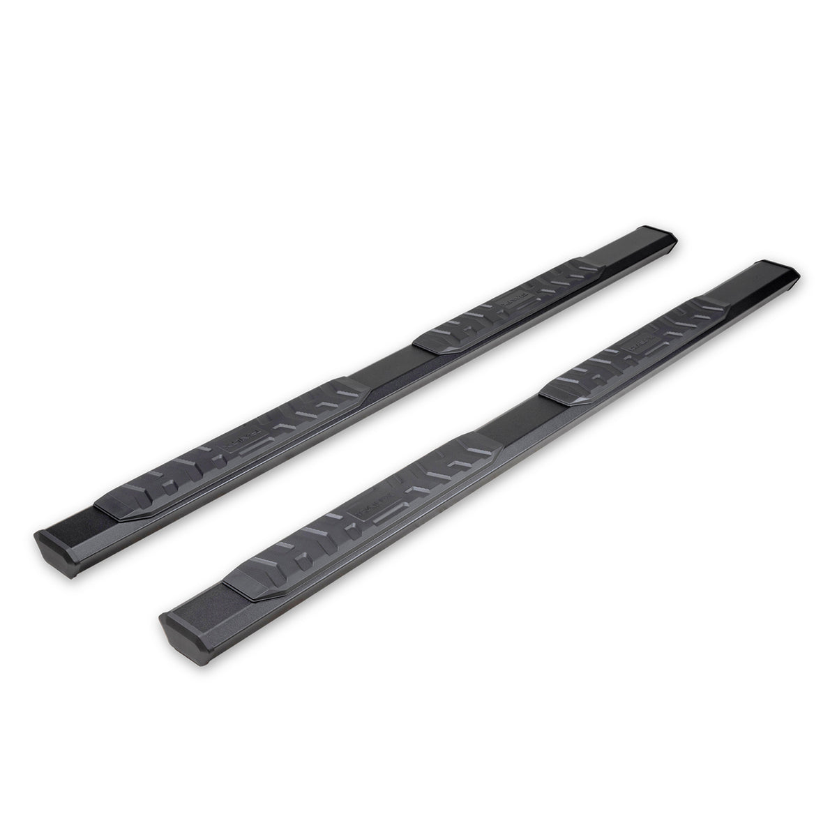 TrailFX Step Nerf Bar For Chevrolet, GMC Trucks - With Step Pads, 4 1/2 Inch Hexagonal Straight, With Plastic (AL4006B)