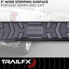 TrailFX Step Nerf Bar For Chevrolet, GMC Trucks - With Step Pads, 4 1/2 Inch Hexagonal Straight, With Plastic (AL4006B)