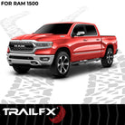 TrailFX Step Nerf Bar For Ram 1500 - With Step Pads, 4 1/2 Inch Hexagonal Straight, With Plastic (AL4010B)