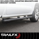 TrailFX Step Nerf Bar For Ford Trucks - With Step Pads, 4 1/2 Inch Hexagonal Straight, With Plastic (AL4012B)