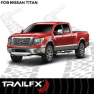 TrailFX Step Nerf Bar For Nissan TITAN - With Step Pads, 4 1/2 Inch Hexagonal Straight, With Plastic (AL4015B)