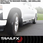 TrailFX Step Nerf Bar For Toyota Tacoma - With Step Pads, 4 1/2 Inch Hexagonal Straight, With Plastic (AL4016B)