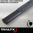 TrailFX Step Nerf Bar For Toyota Tacoma - With Step Pads, 4 1/2 Inch Hexagonal Straight, With Plastic (AL4017B)