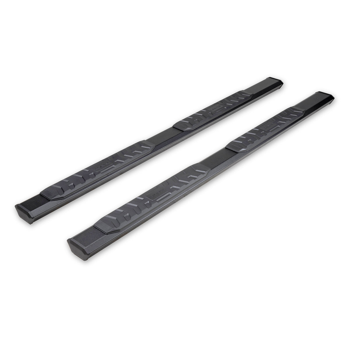 TrailFX Step Nerf Bar For Toyota Tundra - With Step Pads, 4 1/2 Inch Hexagonal Straight, With Plastic (AL4018B)