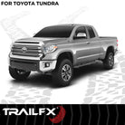 TrailFX Step Nerf Bar For Toyota Tundra - With Step Pads, 4 1/2 Inch Hexagonal Straight, With Plastic (AL4018B)