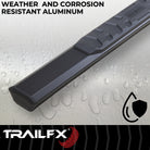 TrailFX Step Nerf Bar For Toyota Tundra - With Step Pads, 4 1/2 Inch Hexagonal Straight, With Plastic (AL4018B)
