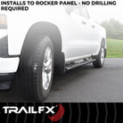 TrailFX Step Nerf Bar For Toyota Tundra - With Step Pads, 4 1/2 Inch Hexagonal Straight, With Plastic (AL4018B)