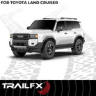 TrailFX Step Nerf Bar For Toyota Land Cruiser - With Step Pads, Powder Coated, Titanium Black, Aluminum (AL4026B)