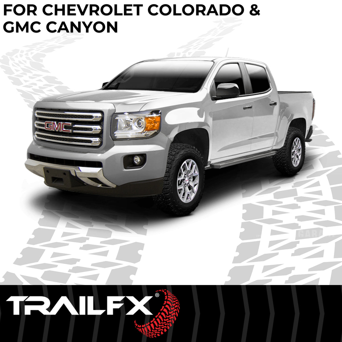 TrailFX Running Board For Chevrolet Colorado, GMC Canyon - With 6-1/2 Inch Wide Step Area, With Welded End Caps/ (AL6001B)