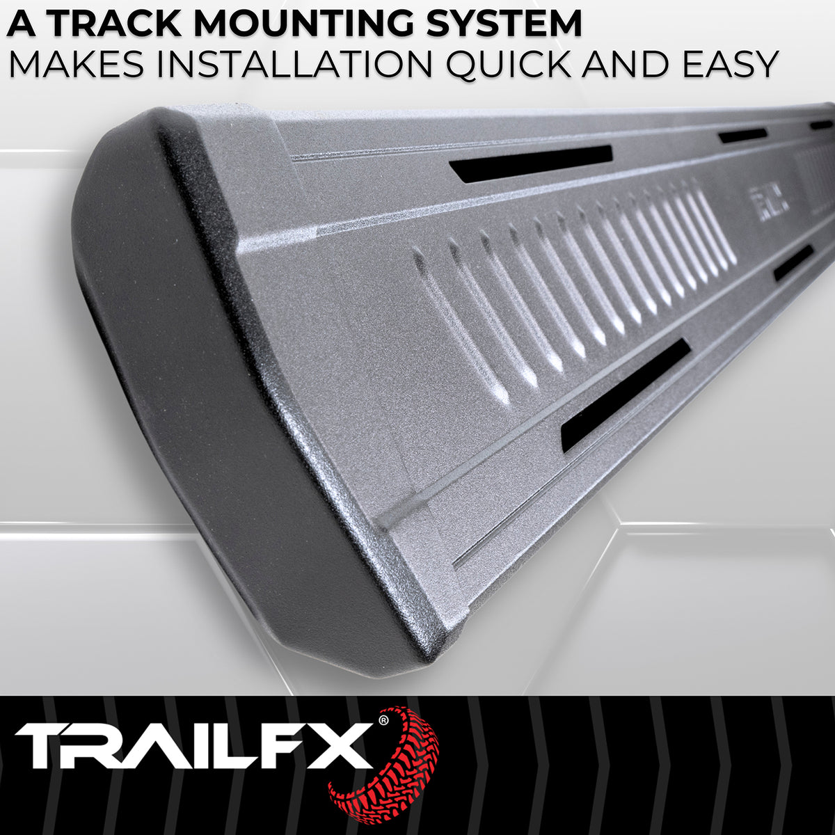 TrailFX Running Board For Dodge Ram 1500, Ram 1500, Ram 1500 Classic - With 6-1/2 Inch Wide Step Area, With Welded End Caps/ (AL6010B)