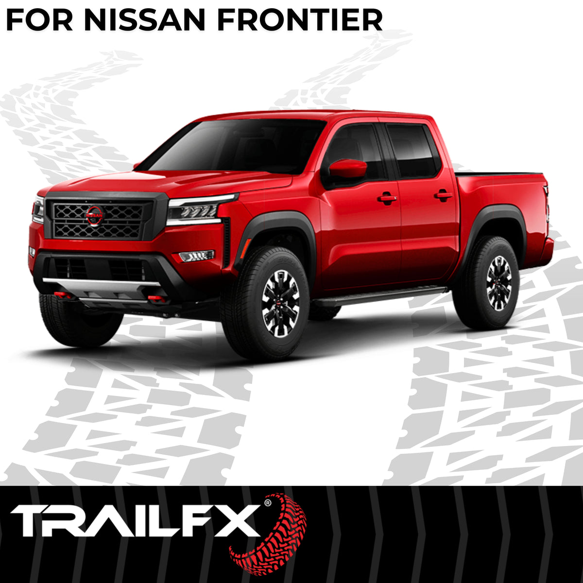 TrailFX Running Board For Nissan Frontier - With 6-1/2 Inch Wide Step Area, With Welded End Caps/ (AL6014B)