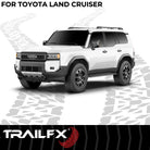 TrailFX Running Board For Toyota Land Cruiser - Powder Coated, Titanium Black, Aluminum, With Welded End (AL6020B)