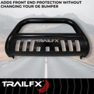 TrailFX Bull Bar For Toyota Sequoia, Toyota Tundra - Powder Coated Black Steel 3 Inch Diameter With Skid Plate (B0015B)