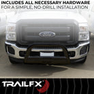 TrailFX Bull Bar For Toyota Sequoia, Toyota Tundra - Powder Coated Black Steel 3 Inch Diameter With Skid Plate (B0015B)
