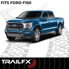 TrailFX Bull Bar For Ford Expedition, Ford F-150, Ford F-150 Lightning - Powder Coated Black Steel 3 Inch Diameter With Skid Plate (B0028B)