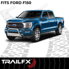 TrailFX Bull Bar For Ford Expedition, Ford F-150, Ford F-150 Lightning - Polished Stainless Steel 3 Inch Diameter With Skid Plate (B0028S)