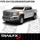 TrailFX Bull Bar For Chevrolet Colorado, GMC Canyon - Powder Coated Black Steel 3 Inch Diameter With Skid Plate (B0029B)