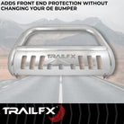 TrailFX Bull Bar For Toyota Tacoma - Polished Stainless Steel 3 Inch Diameter With Skid Plate (B0030S)
