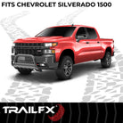 TrailFX Bull Bar For Chevrolet Silverado 1500, Chevrolet Silverado 1500 LTD - Powder Coated Black Steel 3 Inch Dia With Skid Plate With (B0036B)
